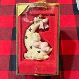 Lenox 2002 Baby Girl's First Christmas Ornament Mint in Box
